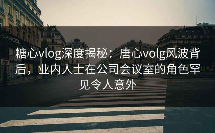 糖心vlog深度揭秘:唐心volg风波背后,业内人士在公司会议室的角色罕见令人意外 糖心vlog深度揭秘:唐心volg风波背后,业内人士在公司会议室的角色罕见令人意外