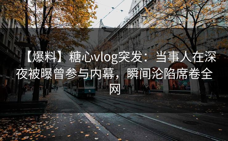 【爆料】糖心vlog突发：当事人在深夜被曝曾参与内幕，瞬间沦陷席卷全网